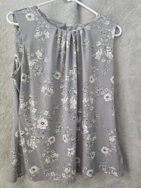 Calvin Klein women blouse gray Large